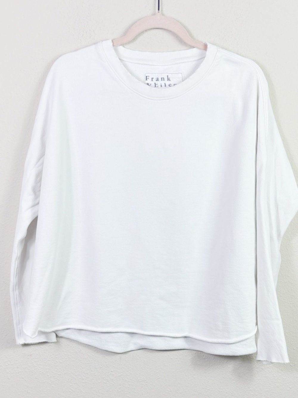 Frank & Eileen Anna Long Sleeve Capelet White Triple Fleece Sweatshirt white S